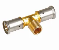 Тройник пресс 32x1'НРх32 переходной, латунь Henco 14P-320632