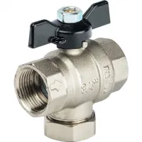 Кран шаровой с фильтром 3/4' ручка бабочка STOUT RG008Q20QFFMJA