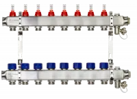 Коллекторная группа SSM-8RF set 8 контуров 1' x 3/4' с расходомерами и кронштейнами Ridan 088U0958R