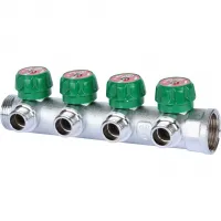 Коллектор регулирующий 1', 4 отвода 1/2' плоское уплотнение STOUT RG008UJF325839 Нижний Новгород