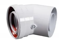 Отвод промежуточный коаксиальный под 45град. без  муфт d 60/100 мм Baxi MT71410161 Нижний Новгород