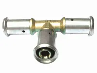 Тройник пресс 26x16x26 переходной, латунь Henco ЦБ-00000913