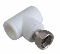 Тройник с накидной гайкой 25x3/4'x25 полипропиленовый PPR белый Valfex 10140025