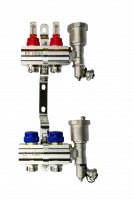 Коллекторная группа FHF-2RF set 2 контура 1'x3/4' с расходомерами, воздухоотводчиками и кронштейнами Ridan 088U0722R Нижний Новгород