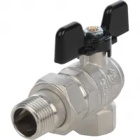 Кран шаровой со сгоном угловой 1/2' ВН ручка бабочка STOUT RG008Q0LA6RG41