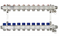 Коллекторная группа SSM-10R set 10 контуров 1' x 3/4' с термостатическими клапанами и кронштейнами Ridan 088U0980R