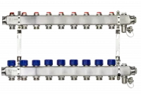 Коллекторная группа SSM-9R set 9 контуров 1' x 3/4' с термостатическими клапанами и кронштейнами Ridan 088U0979R