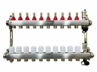 Коллектор тепл. пола   с расход, авт. воздх. и дренаж  ДУ 25 ВР 1'х 10 конт. НР 3/4' Sanext О0000058881 Нижний Новгород