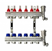 Коллекторная группа FHF-6RF set 6 контуров 1' х 3/4' с расходомерами, воздухоотводчиками и кронштейнами Ridan 088U0726R Нижний Новгород