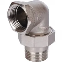 Сгон разъемный ВН 1' угловой (американка), никелированный STOUT RG008T5QA6PM1L