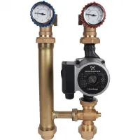 Группа насосная для твердотопливных котлов 1' с насосом Grundfos UPSO 25-65 в теплоизоляции STOUT RG008S1GMLFLAD