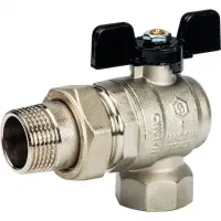 Кран шаровой со сгоном угловой 1' ВН ручка бабочка STOUT RG008Q0M49QPCN