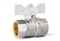 Кран шаровой 11б27п1 Ду25 Ру40 (1') ВВ белая ручка бабочка LD Pride LD 47.300.25 W
