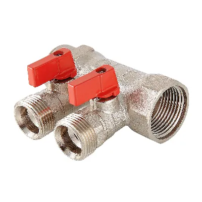 Коллектор 1' х 2 выхода Евроконус 3/4 с отсекающими кранами VALTEC O58104162