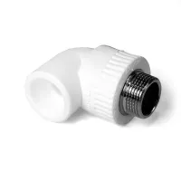 Уголок комбинированный 25 х 3/4' НР полипропиленовый PPR белый PRO AQUA PA27014P