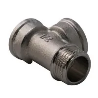 Тройник ВВН 1/2'х1/2'х1/2' переходной, никелированный, уп Aquadeel BFN-011-501ф